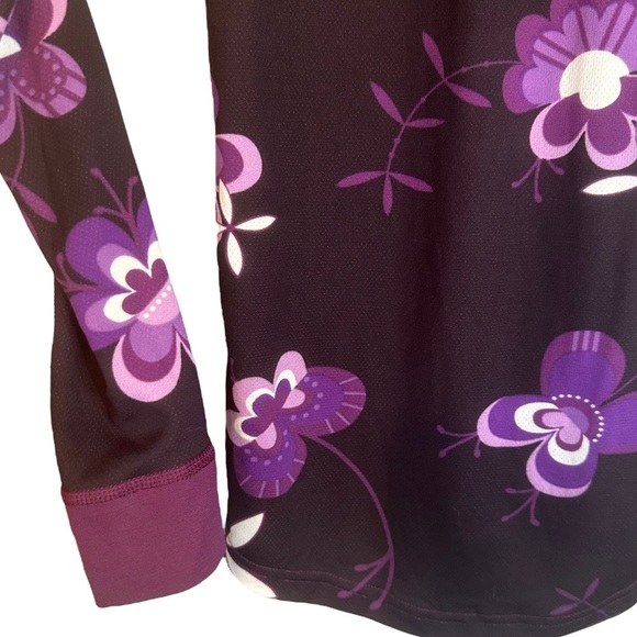 Helly Hansen Womens XS Purple Floral Baselayer Winter Activewear‎ Shirt - Picture 7 of 11